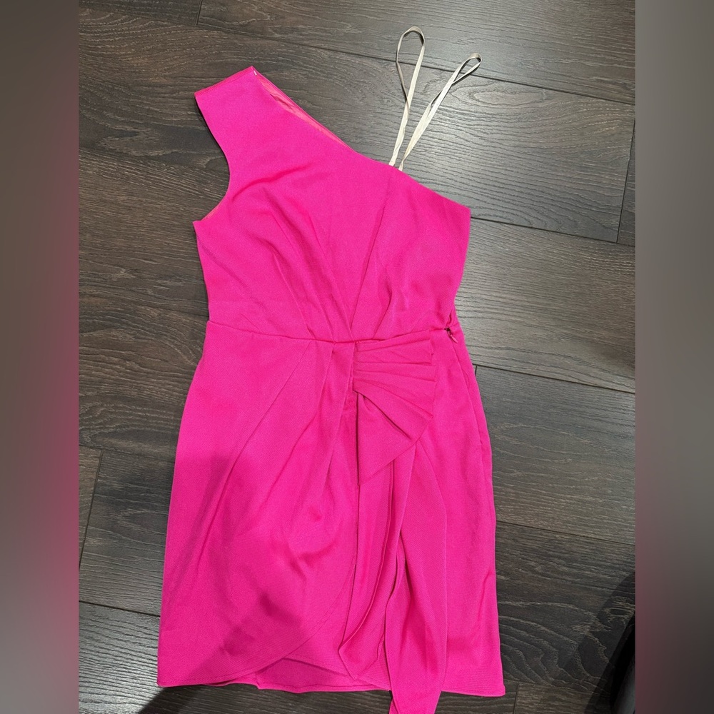 BCBGeneration Vibrant Pink One-Shoulder Dress